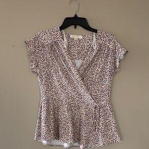 Monteau Floral Wrap Blouse